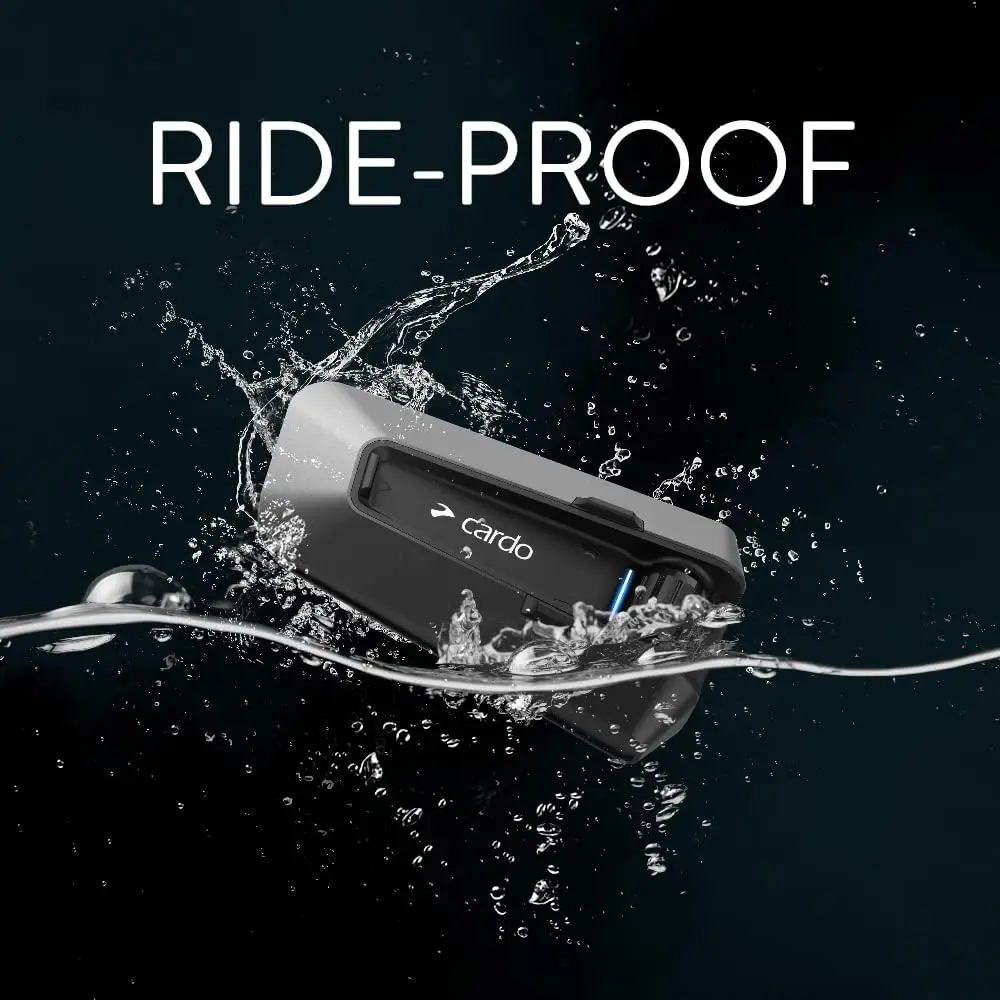 Cardo PACKTALK Edge Motorcycle Bluetooth Communication System Headset Intercom - Single Pack, Black