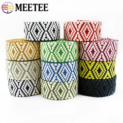 2/4Meters 38mm Ethnic Polyester Jacquard Ribbons Webbing Tape Clothes for Bag Strap DIY Textile Decor Sewing Accessory