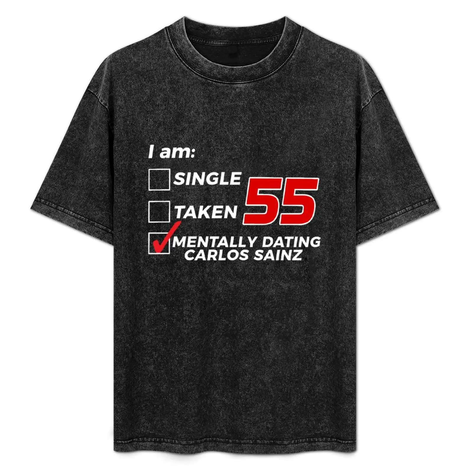 

Carlos Sainz Dating 55 red T-Shirt vintage t shirts graphic shirts korean fashion mens clothing