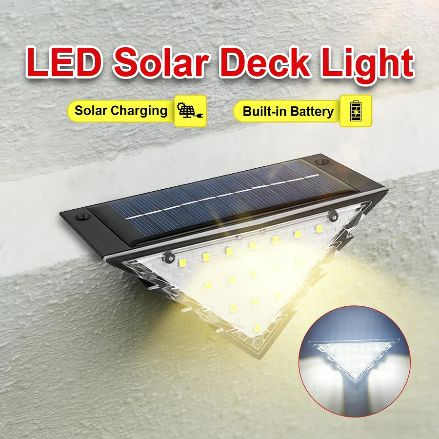 

НОВЫЙ 2 ШТ. Солнечный Лестничный Светильник Солнечный Настенный Светильник Палуба Свет Сад Двор Украшения Водонепроницаемый Шаг Освещение Перила Освещение
