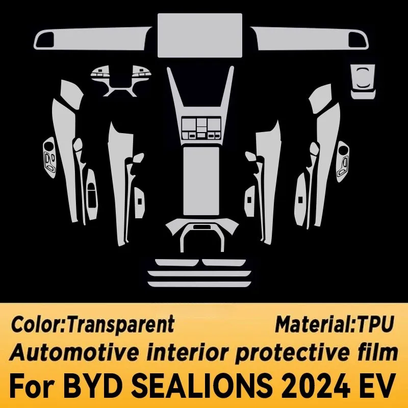 For BYD SEALIONS EV 2024 Gearbox Panel Navigation Screen Automotive Interior Protective Film Anti-Scratch Sticker Accessories