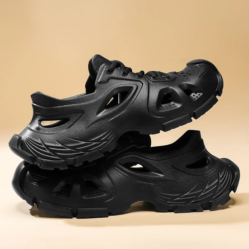 Men Beach Clogs 2024 Summer Soften Garden Clogs For Women Plain Sandals Comfortable Casual Lace Shoes Unisex