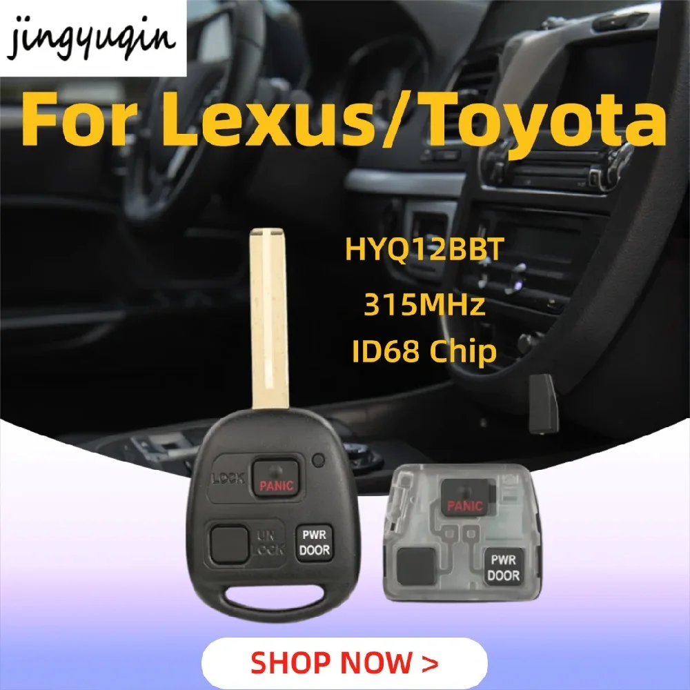 

Пульт дистанционного управления Jingyuqin с 3 кнопками, 315 МГц, чип HYQ12BBT ID68, 89070-48821 для Lexus RX330 RX350 RX400h, Toyota 2002-2012, лезвие Toy40