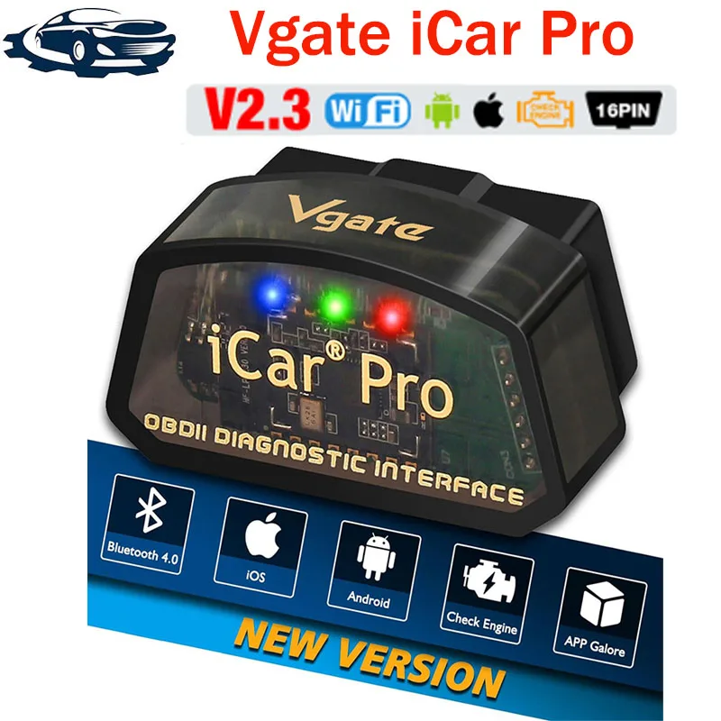 Vgate iCar Pro Bluetooth 4.0 ELM327 OBD2 Scanner Compatible For Android/IOS Car Auto Diagnostic Tool Code Reader