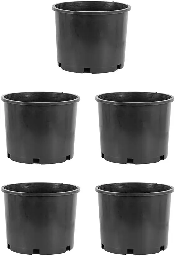 

Pro Cal HGPK5PHD Round Circle 5 Gallon Wide Rim Durable Injection Molded Plastic Garden Plant Nursery Pot for Indoor or