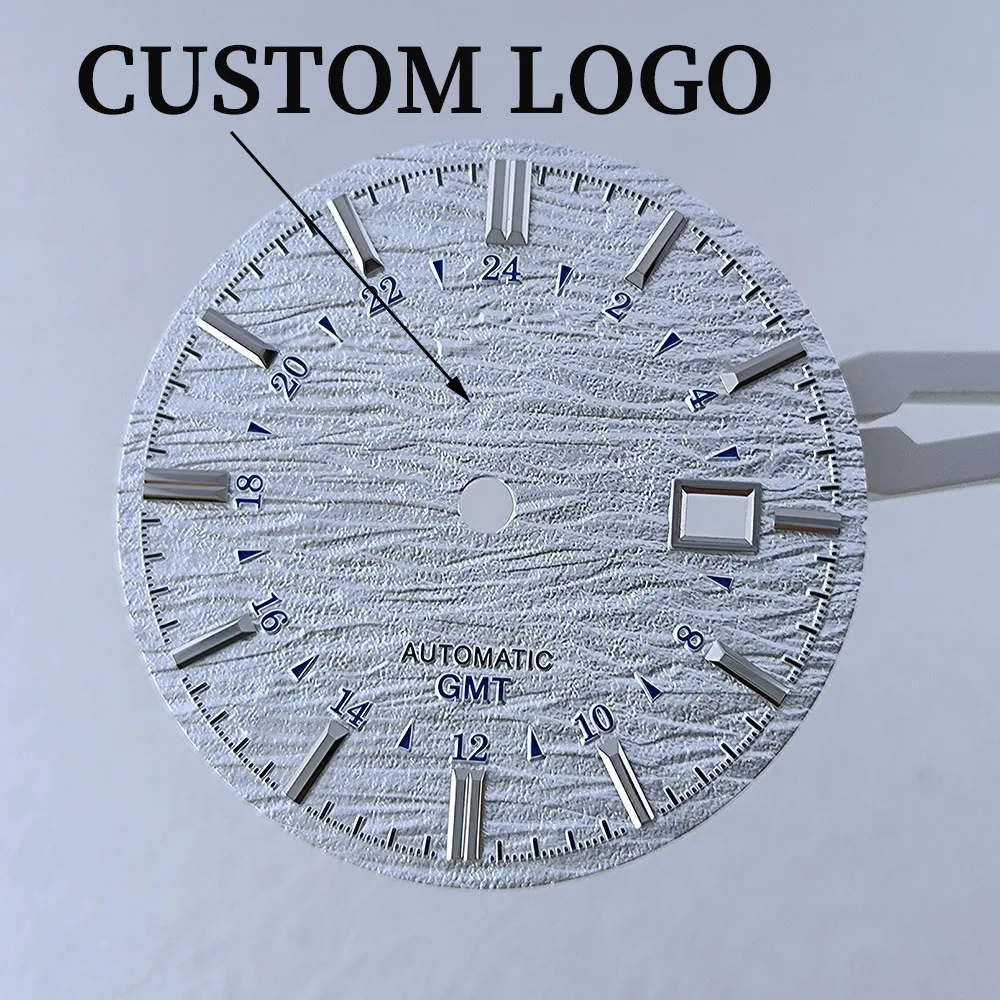 

Циферблат NH34 35 мм, индивидуальный логотип GMT Sunray, циферблат календаря, подходит для аксессуаров для модификации механизма NH35 NH34