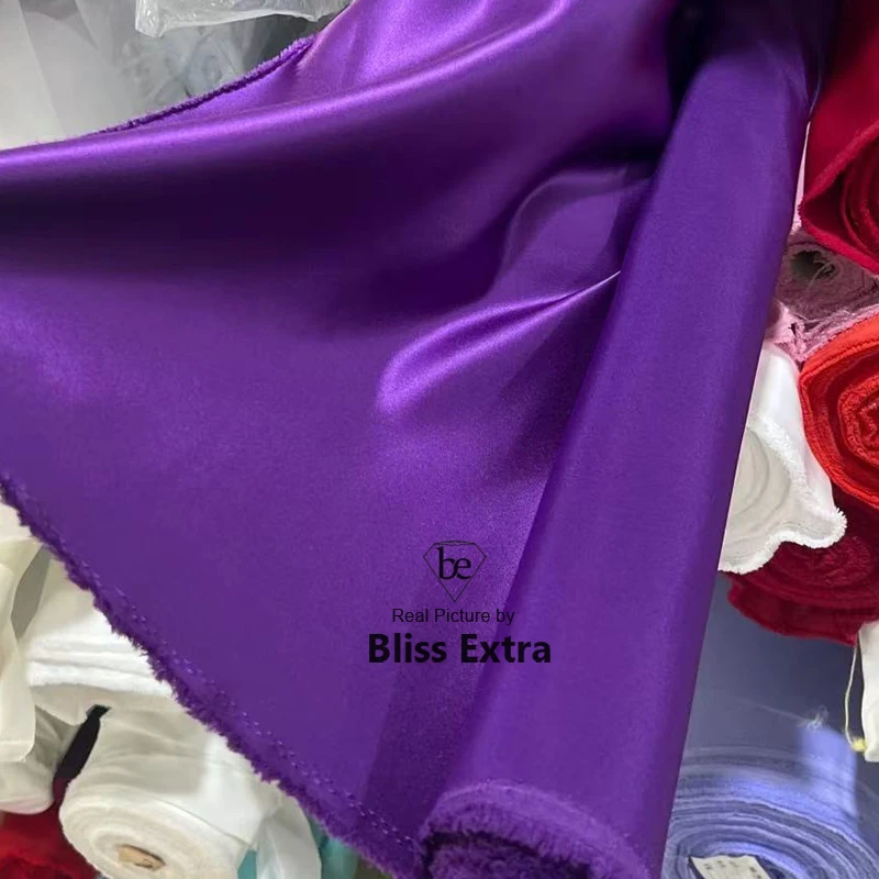 Glossy Satin for Wedding Dress Evening Gown Thick Satin Fabric for DIY Sewing Party Decoration Material