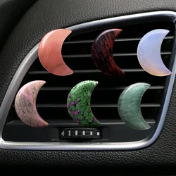 1Pcs Moon Star Natural Stone Healing Crystals Quartz Gemstone Car Vent Clip Aromatherapy Perfume Clip Car Interior Decor