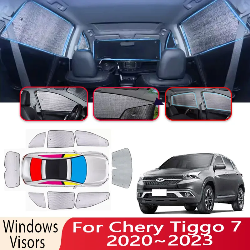 

Солнцезащитный козырек для Chery Tiggo Xcite X-Cross 7 2020 ~ 2023, козырек от солнца на лобовое стекло автомобиля 8X, теплоизоляция, автозапчасти, фотоаксессуары