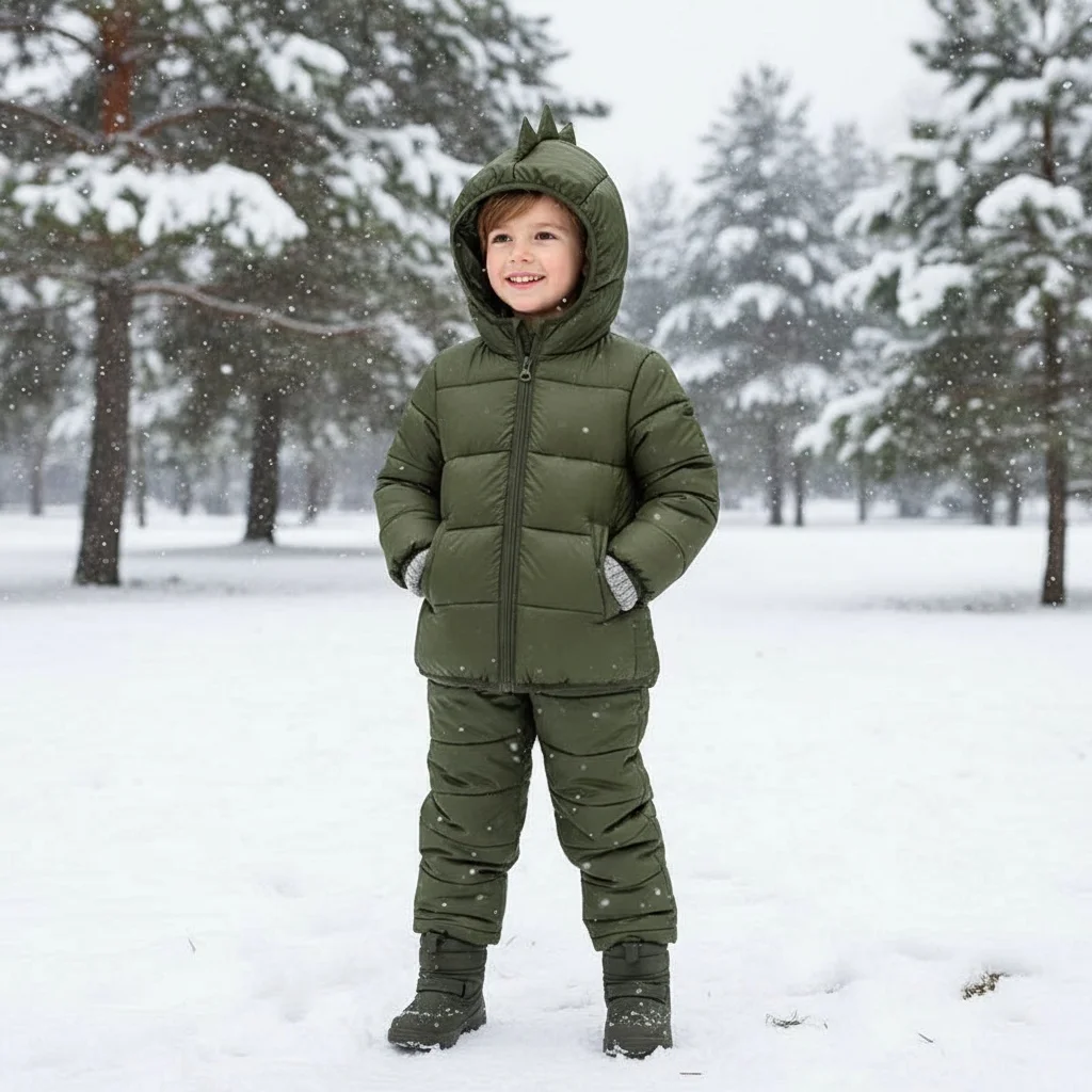 

Children Boys Girls Winter Warm Down Jacket 1-7 Years Kids Soft Warm Sweatshirts Thicken Thermal Outwear Windproof Snow Outfits