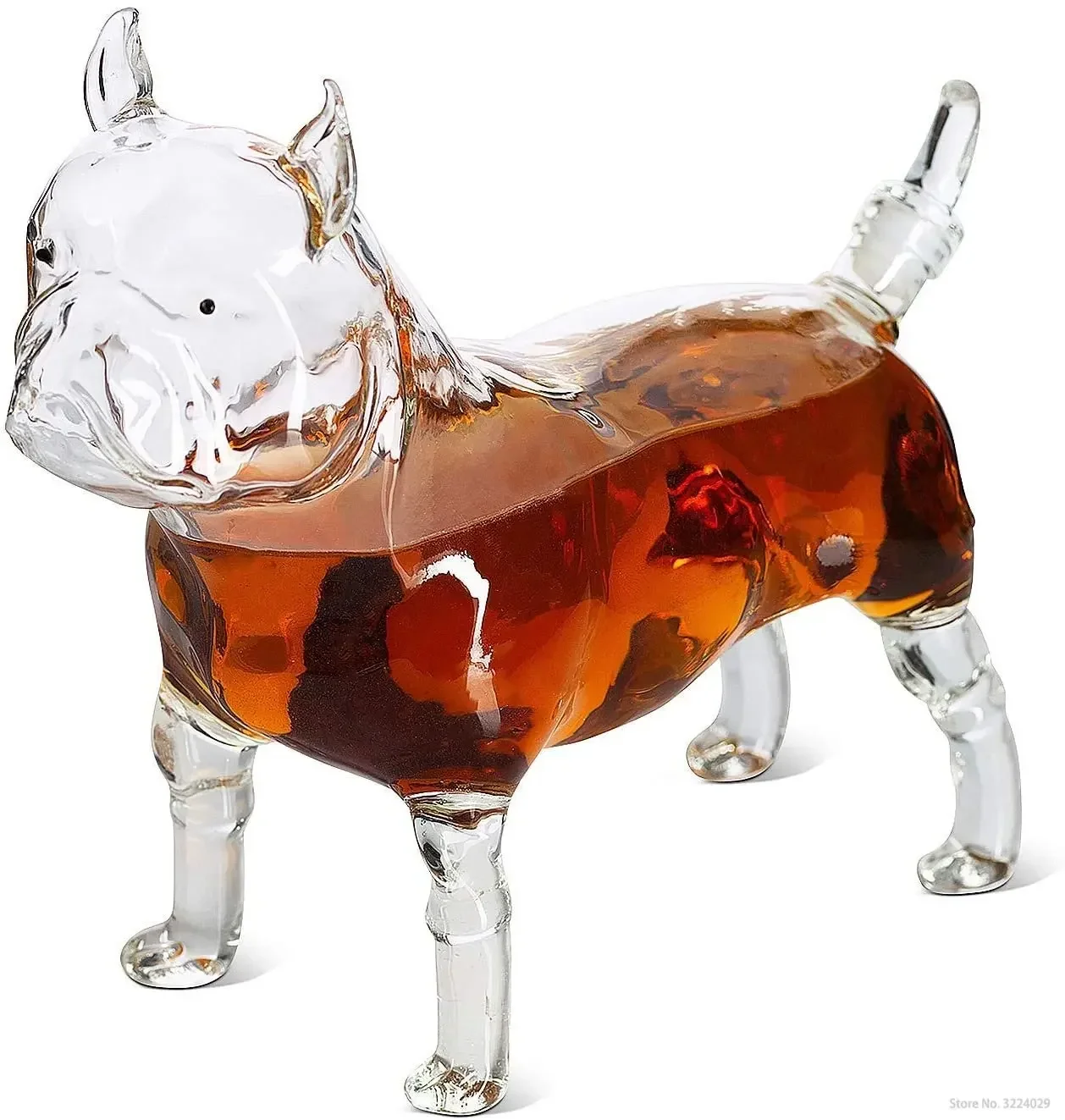 Dog Pug Animal Whiskey and Wine Decanter  Beautiful Profile of A Pug Dog 1000ml - Whiskey, Wine Scotch or Liquor Decanter