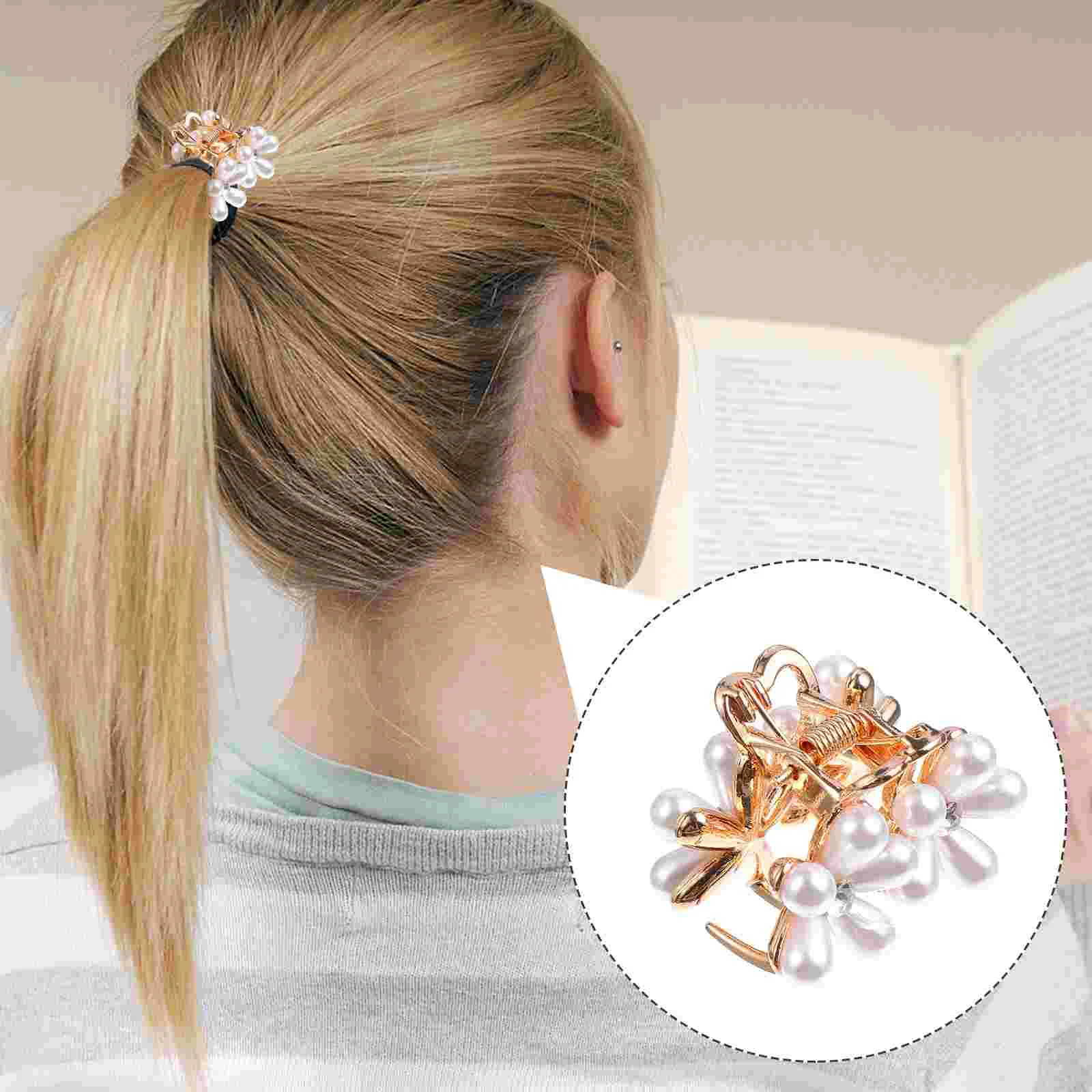 

3 Pcs Mini Hair Clips Pearl Bobby Pins for Women Girls Accessories Alloy Women's Toppers