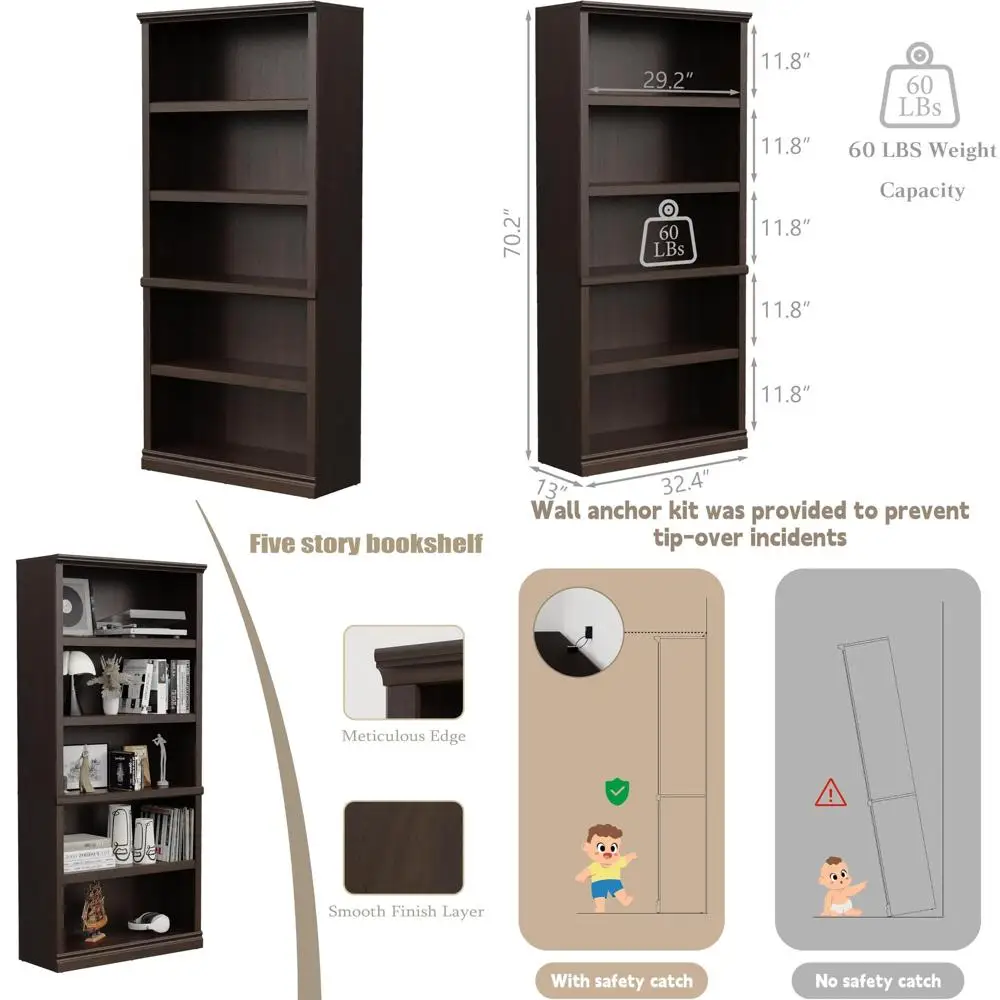 70 Inch Tall 5-Tier…