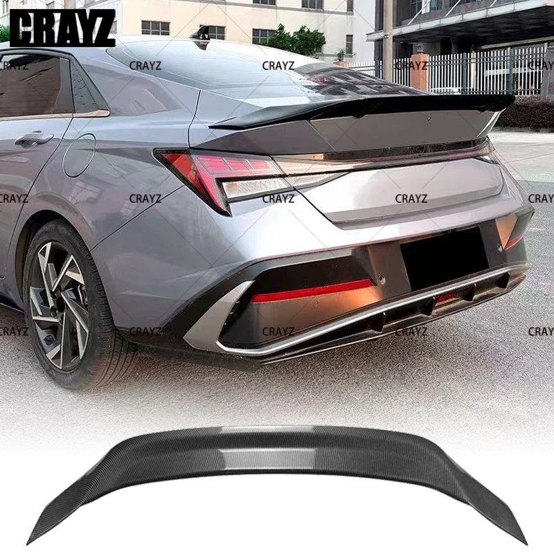 R Style ABS Glossy Black Car Rear Trunk Lid Spoiler Body Kit Accessories For Hyundai Elantra CN7 2020 22 23 2024