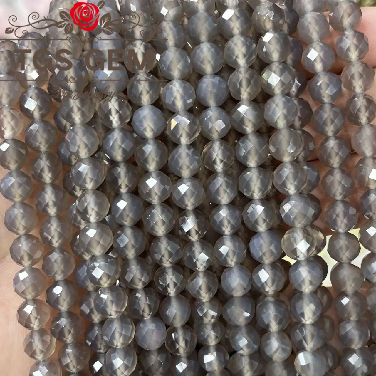 

factory wholesale Engraved hard cut round bead natural stoneAAA Gray agate pattern small cut scatteredDIY jewelry Hot