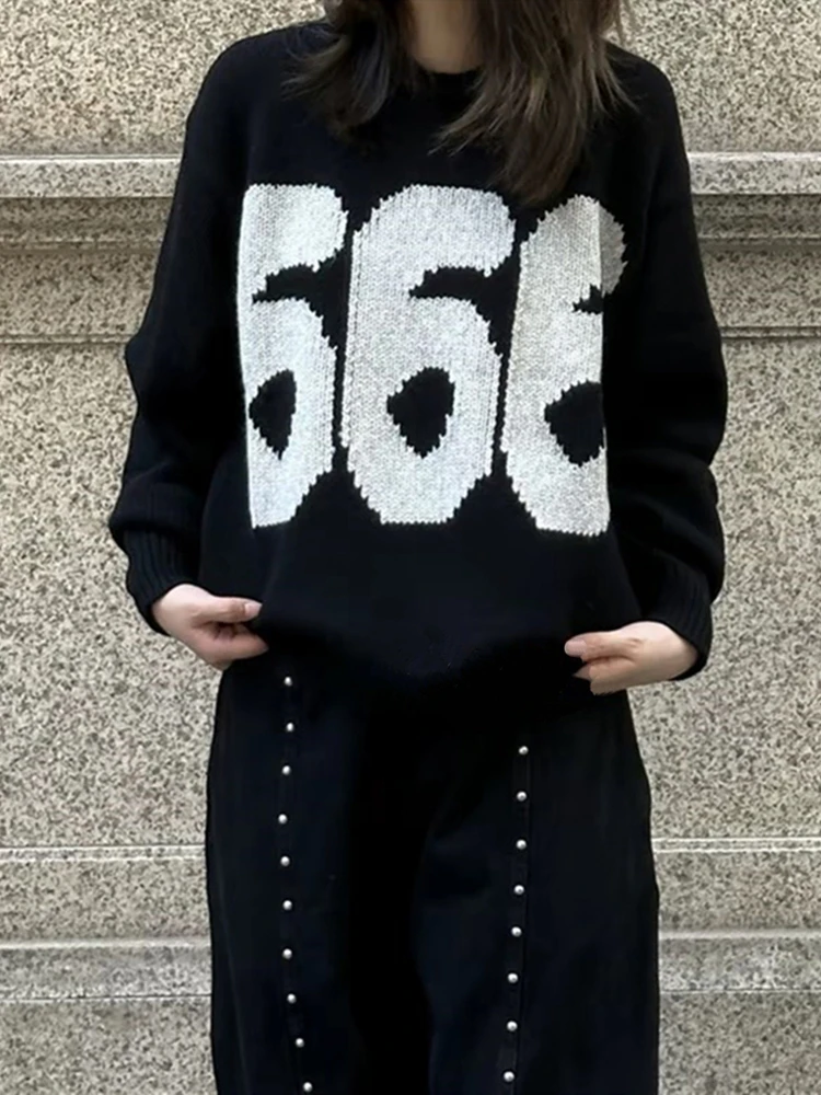 

Comfortable Woolen Sweater FW25 Collaborative Edition round Ne Digital Print Pattern Casual Knitted Sweater for Men And Women