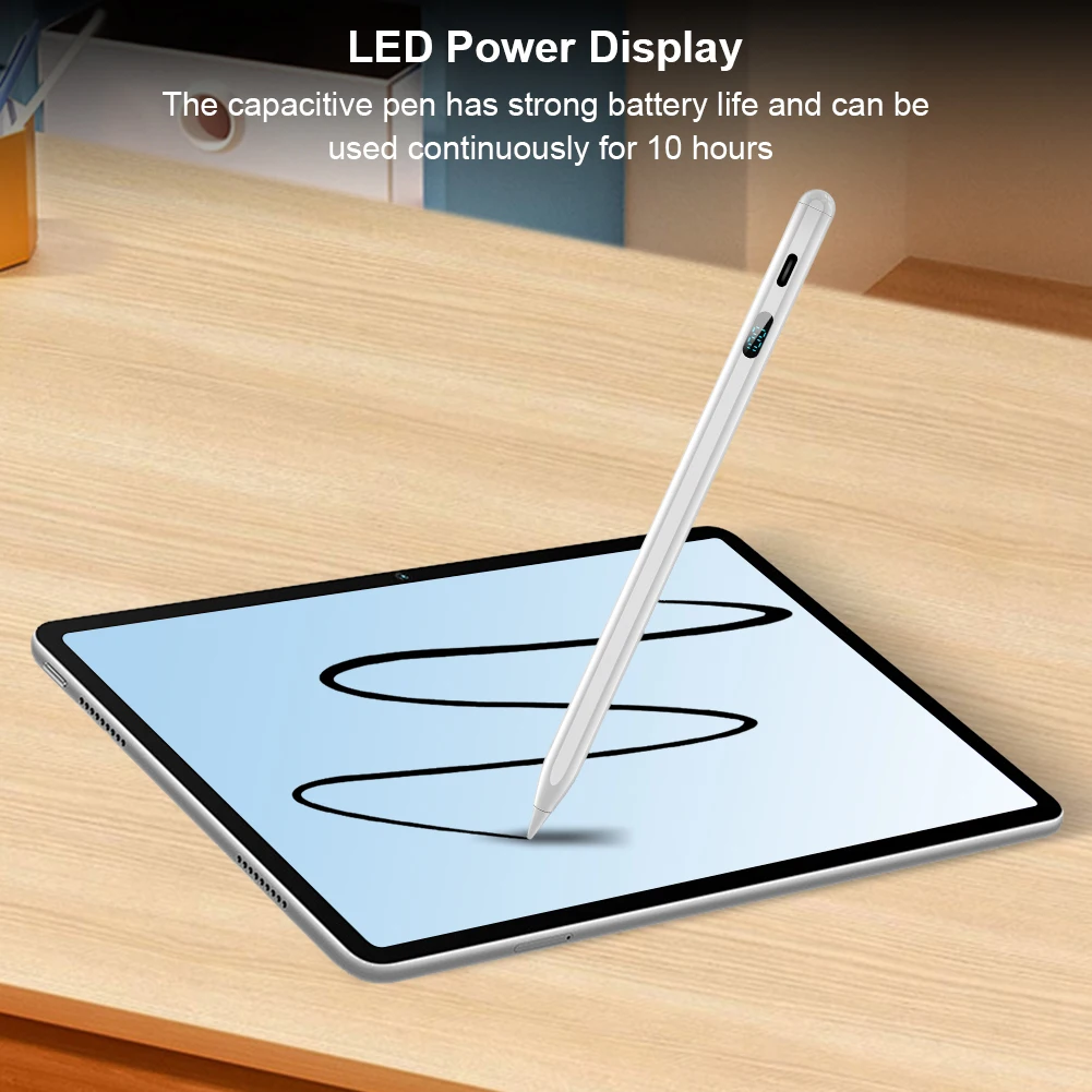 Lápiz óptico con sensibilidad de inclinación para tableta, lápiz táctil 3X de carga más rápida, lápiz activo, pantalla de alimentación para Apple iPad 2018-2024