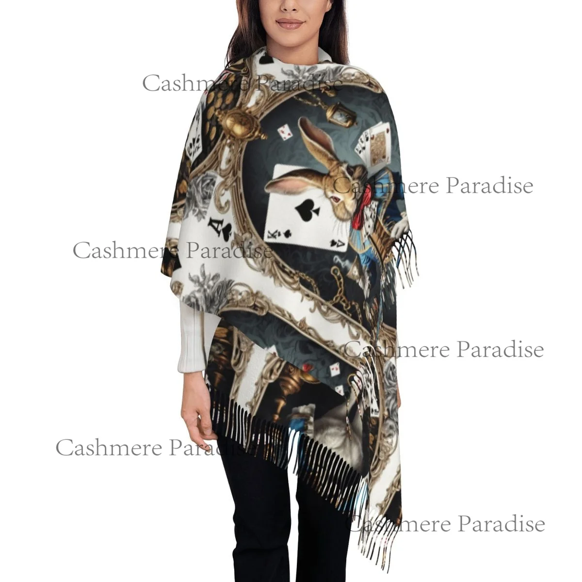 Alice In Wonderland Cards Scarf Men Women Winter Warm Scarves Shawl Wrap