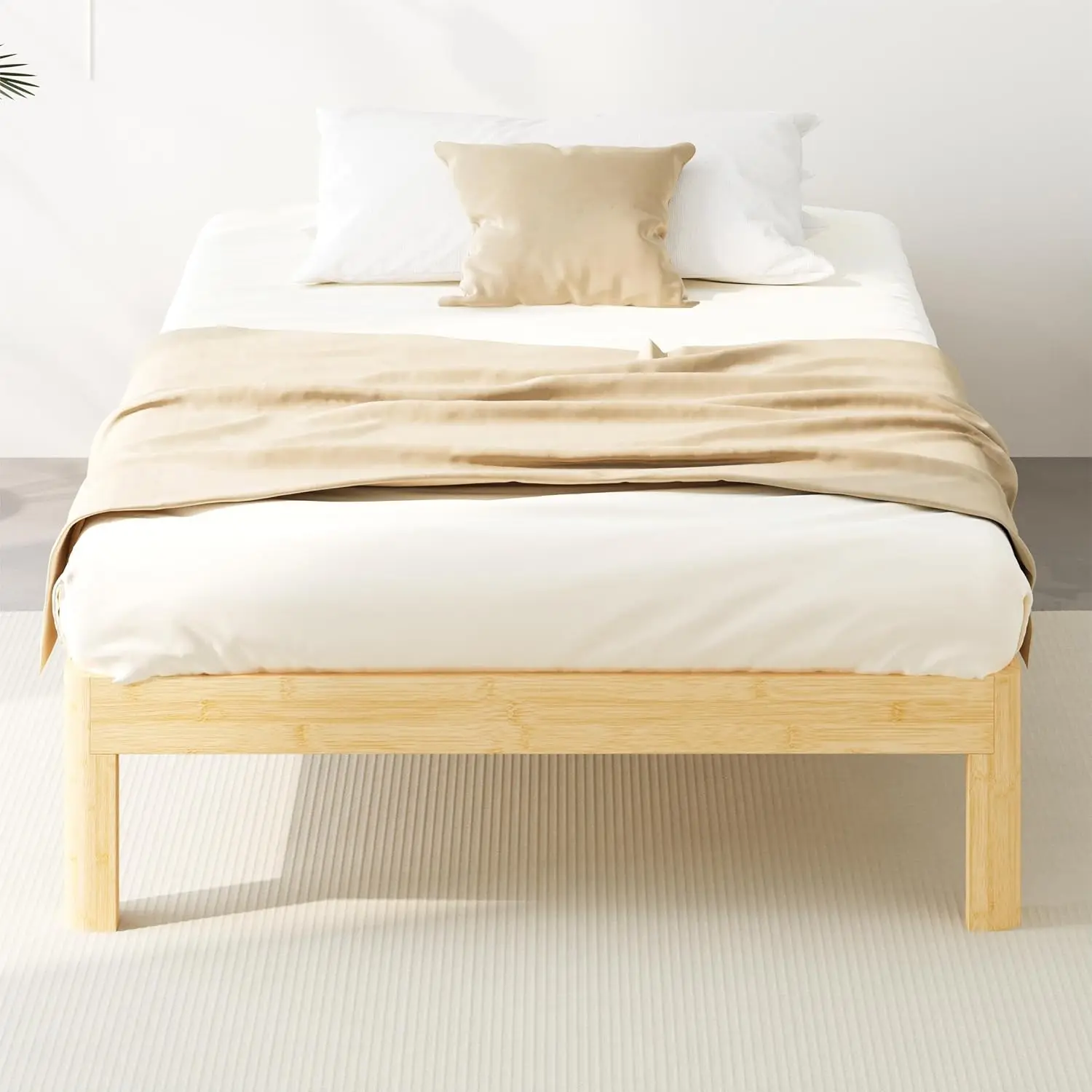 14 Inch High-qualtiy Bamboo Wood Frame Bed (Twin XL) view 5