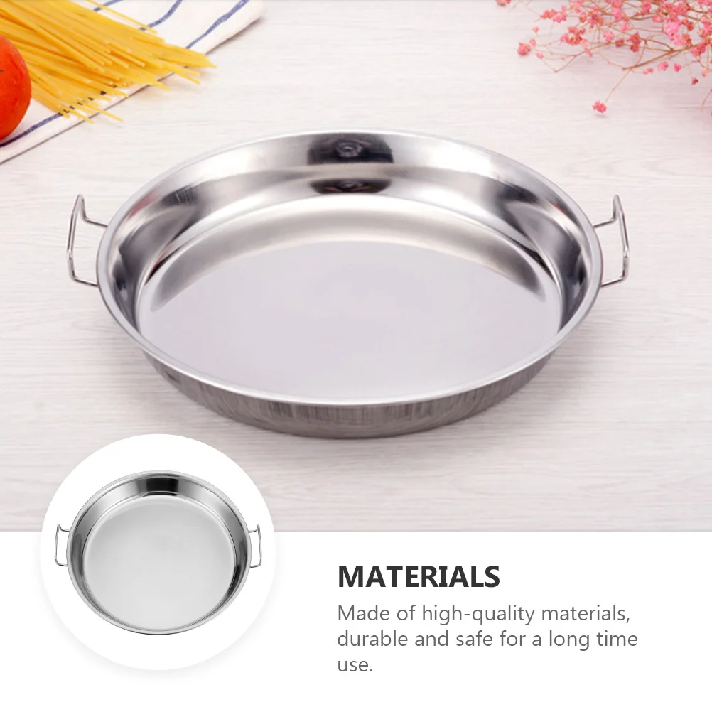 

2Pcs Heavy Duty Stainless Steel Steaming Plate Fine Craftsmanship Heat Resistant Cooking Dish for Rice Cake Fruits and More