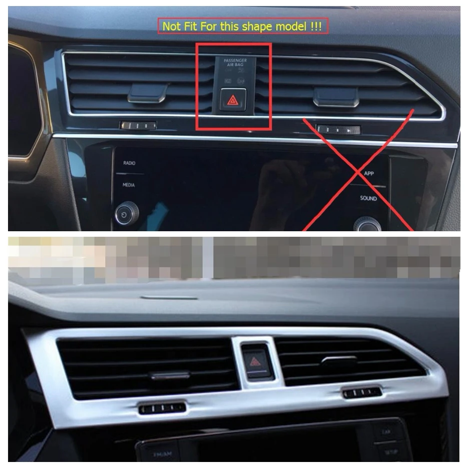 Center Air Conditioner Outlet AC Vent Warning Light Lamp Button Cover Trim For Volkswagen VW Tiguan 2016 - 2022 Accessories