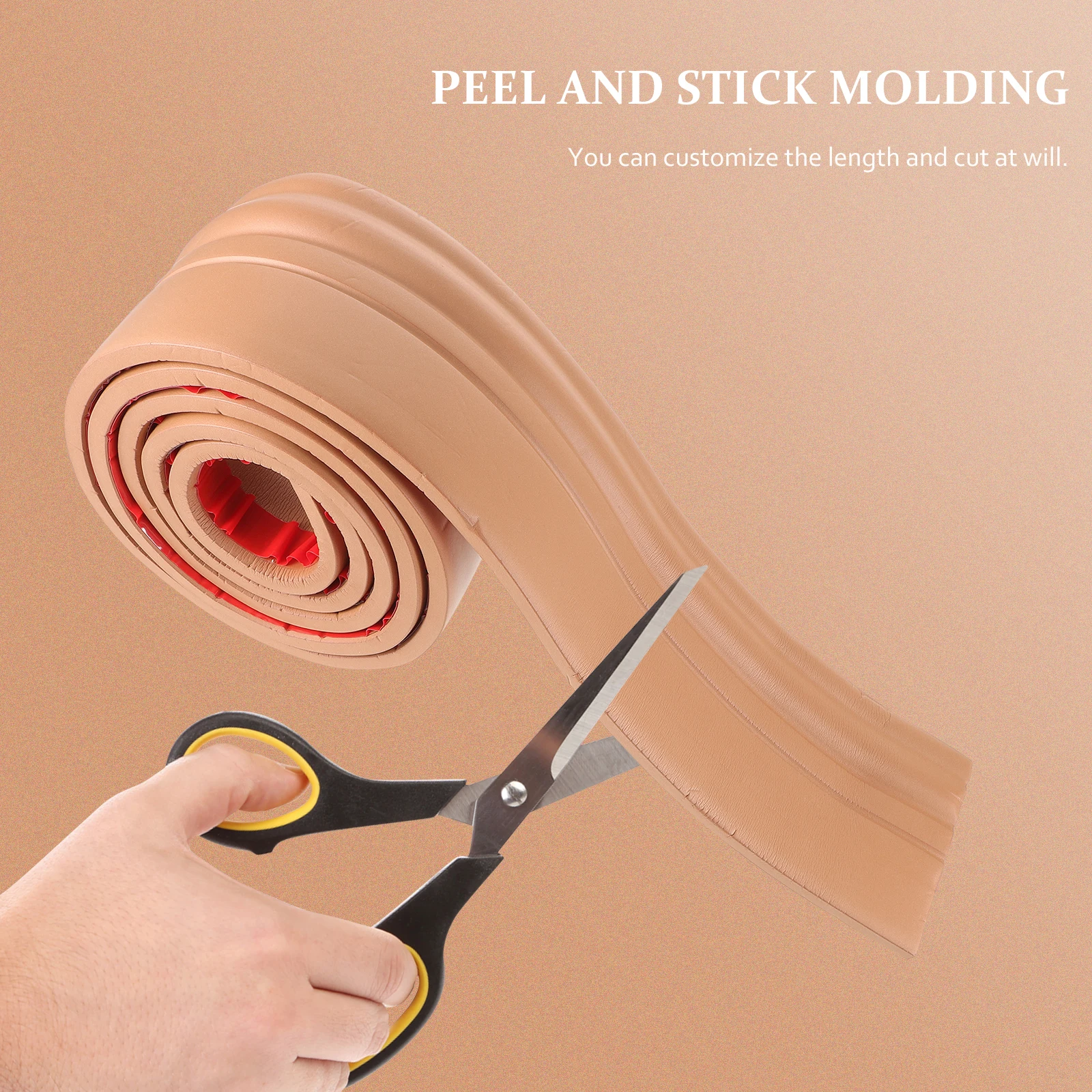 

1 Roll Self Adhesive Baseboard Molding Peel Stick Trim Floor Wall Seam Decor 2 Meters Long Waterproof Dustproof Nbr Material