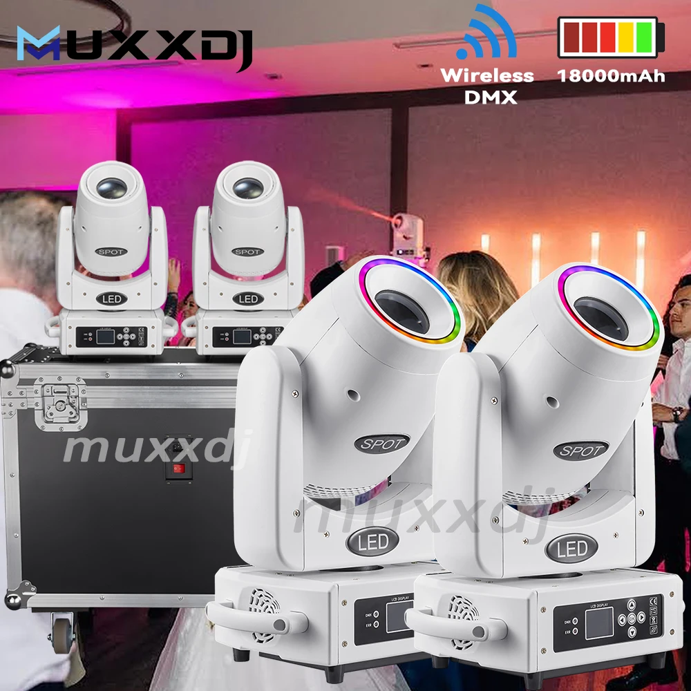 

BPM-Spots 100 Battery & Wireless DMX 100W LED Spot Moving Head Light Wedding DJ Club Events Battery Powered Stage Light