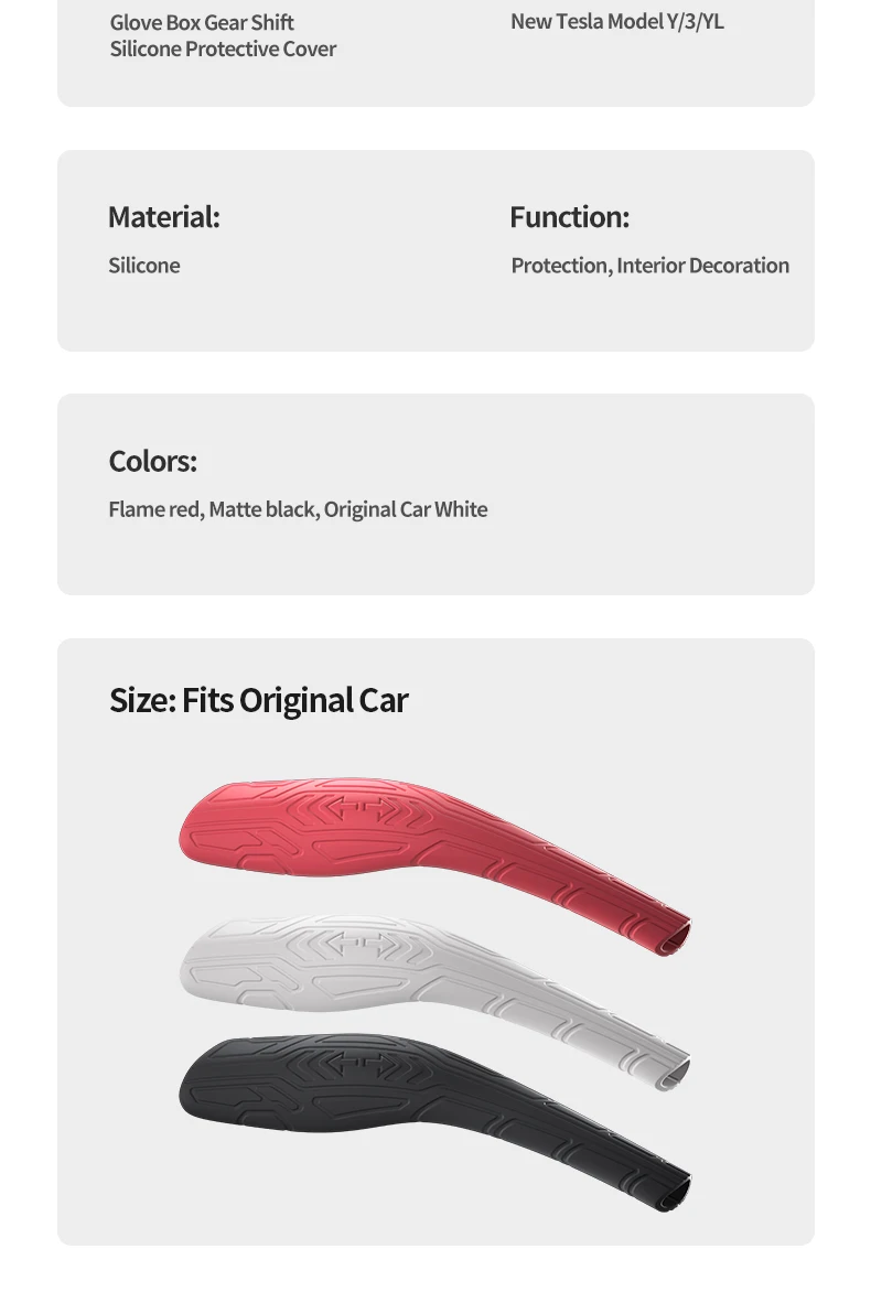Für Tesla Model Y Juniper, Model 3 Highland & Model YL (2025-) Silikon-Lenksäulen-Schalthebelabdeckung Gangschaltungsschutz – Detail 12