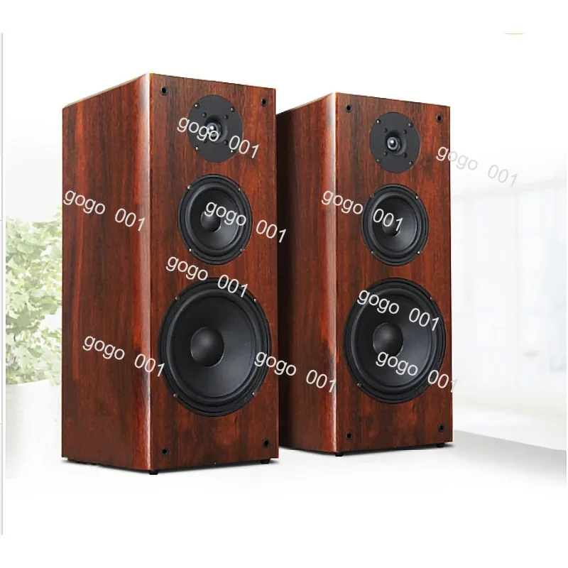 High Fidelity Stereo Speaker Pair, 8 Inch Woofer with Mid & Tweeter, Wooden Cabinet for Audiophile Home Theater