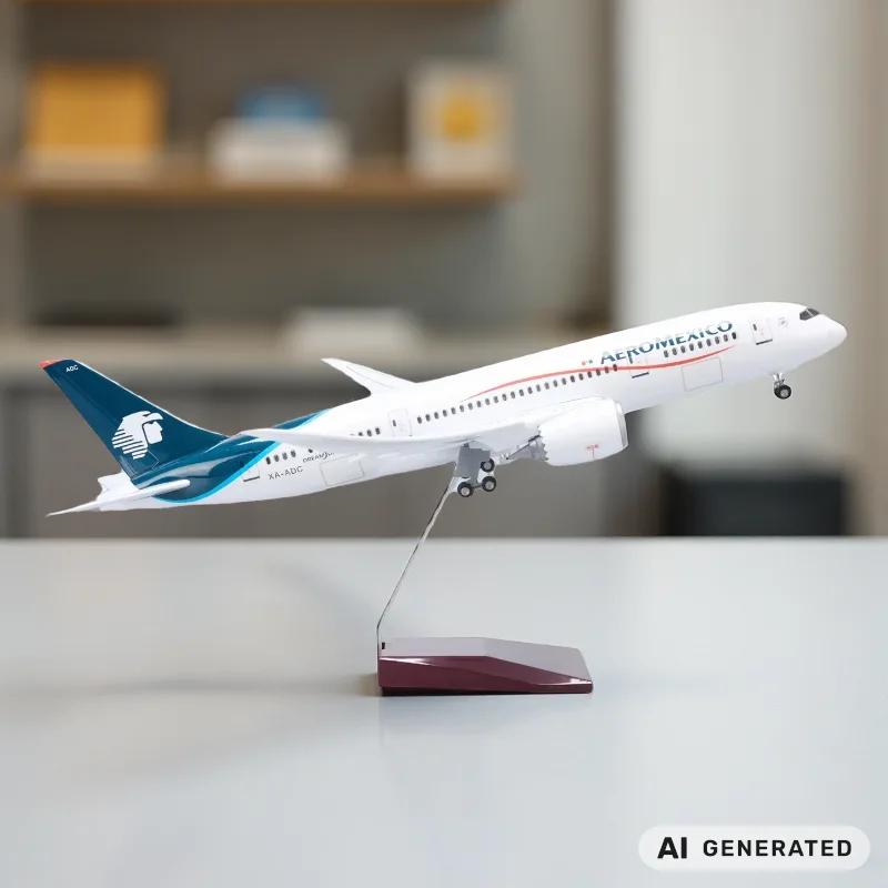 B787-8 Mexican Airways 1/130 Scale 43cm Model Plane Resin Diecast Airplanes With Stable Stand For Static Aircraft Collectible