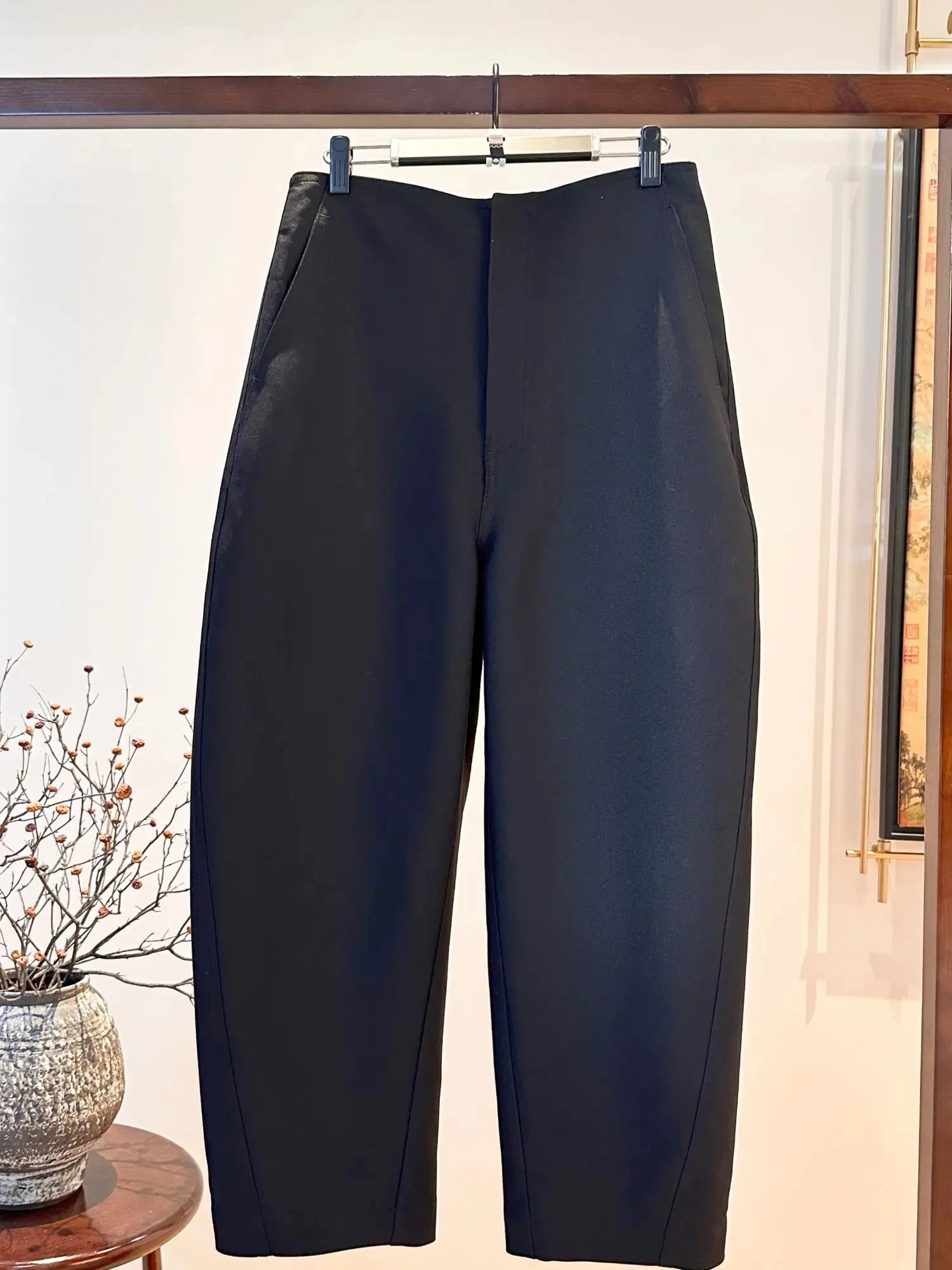 

Брюки Bla с высокой талией, свободного кроя, с двойными карманами, повседневные, из смесового полиэстера, прямые, для женщин