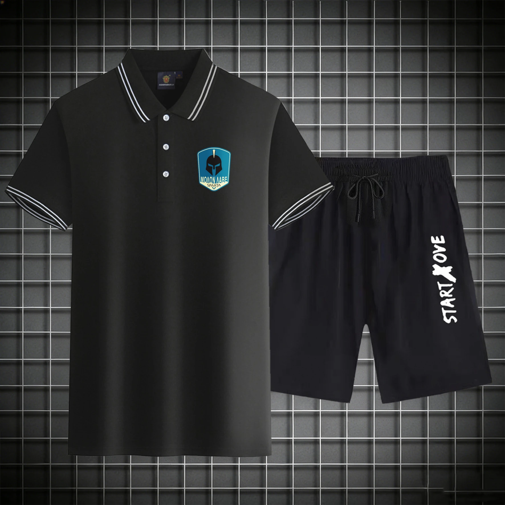 

men's Polos sets 2026 Summer Polyester Short sleeve Printed men's suits drip clothing men's Tracksuit set Graphic Suit for man