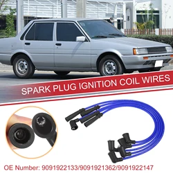 UXCELL 5pcs Car Spark Plug Coil Wires Ignition Coil Harness Cable 7mm Fit for Toyota Corolla Tercel Land Cruiser