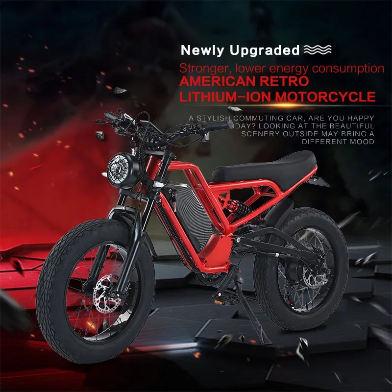 Bicicleta eléctrica, superventas, Motor de 1500W, batería de litio de 48V18AH, bicicleta eléctrica todoterreno de 20 pulgadas con neumático ancho para nieve y montaña