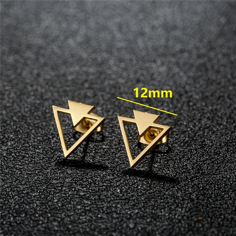 Classic Stainless Steel Triangle Semicircle Earring Hollow Geometric Jewelry Girls Rectangle Molecule Earrings Gifts Accessories
