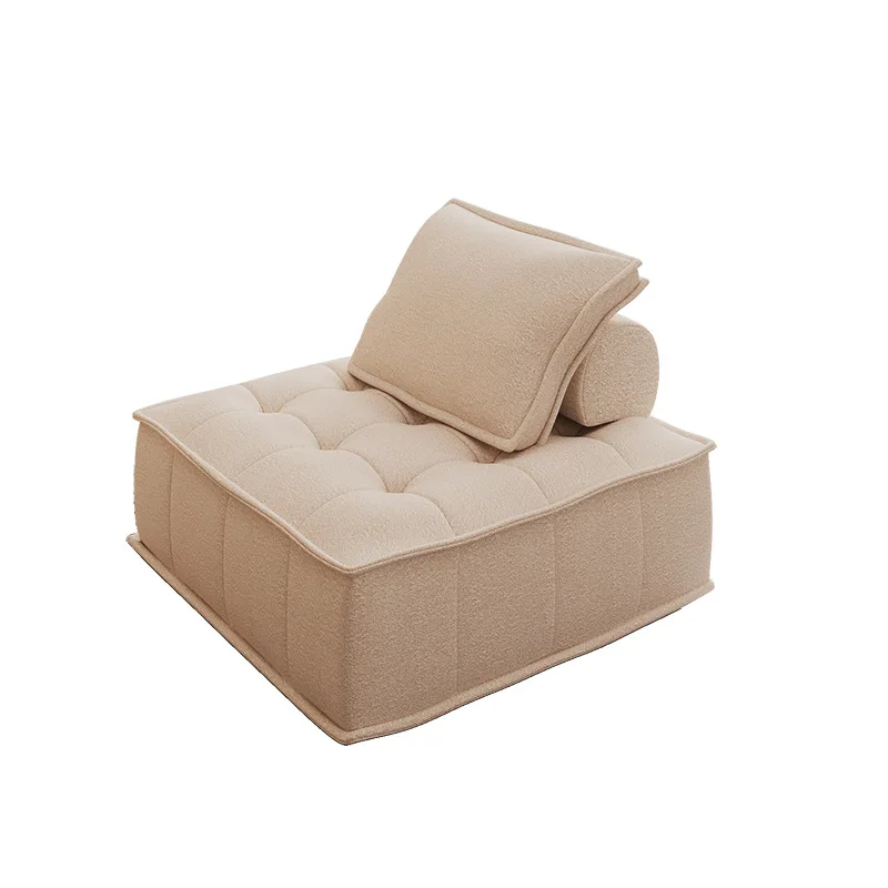 Modern combination sofa double square lazy cotton and linen single module compression fashion tofu block sponge small