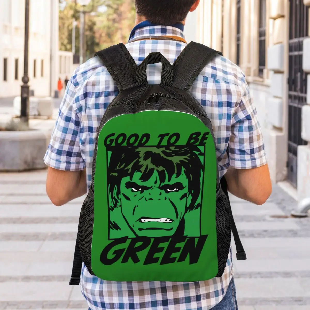 Custom Hulk Good To Be Green Backpack for Women Men School College Students Bookbag Fits 15 Inch Laptop Bags