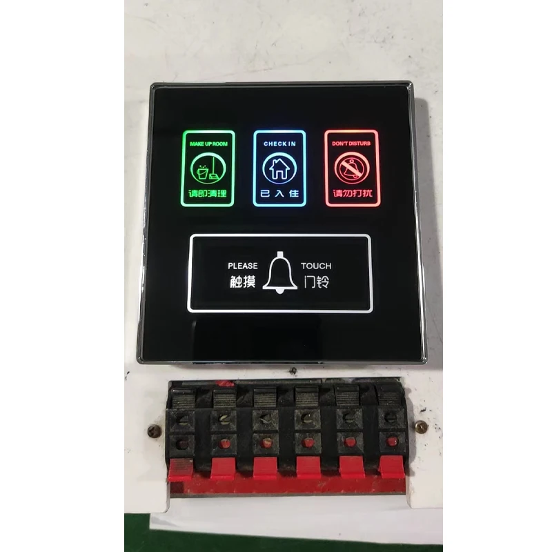 Customized Tempered Glass Electric Hotel Number Plate Touchscreen Room DND Switch Digital Doorplate