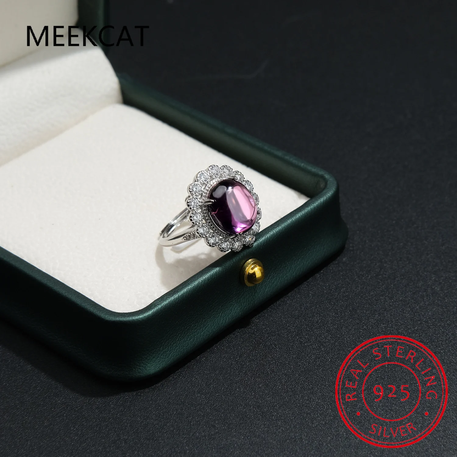 

Vintage Solid 925 Sterling Silver Oval Purple Tanzanite Engagement Gemstone Ring for Women Party Wedding Luxury Jewelry Anillos