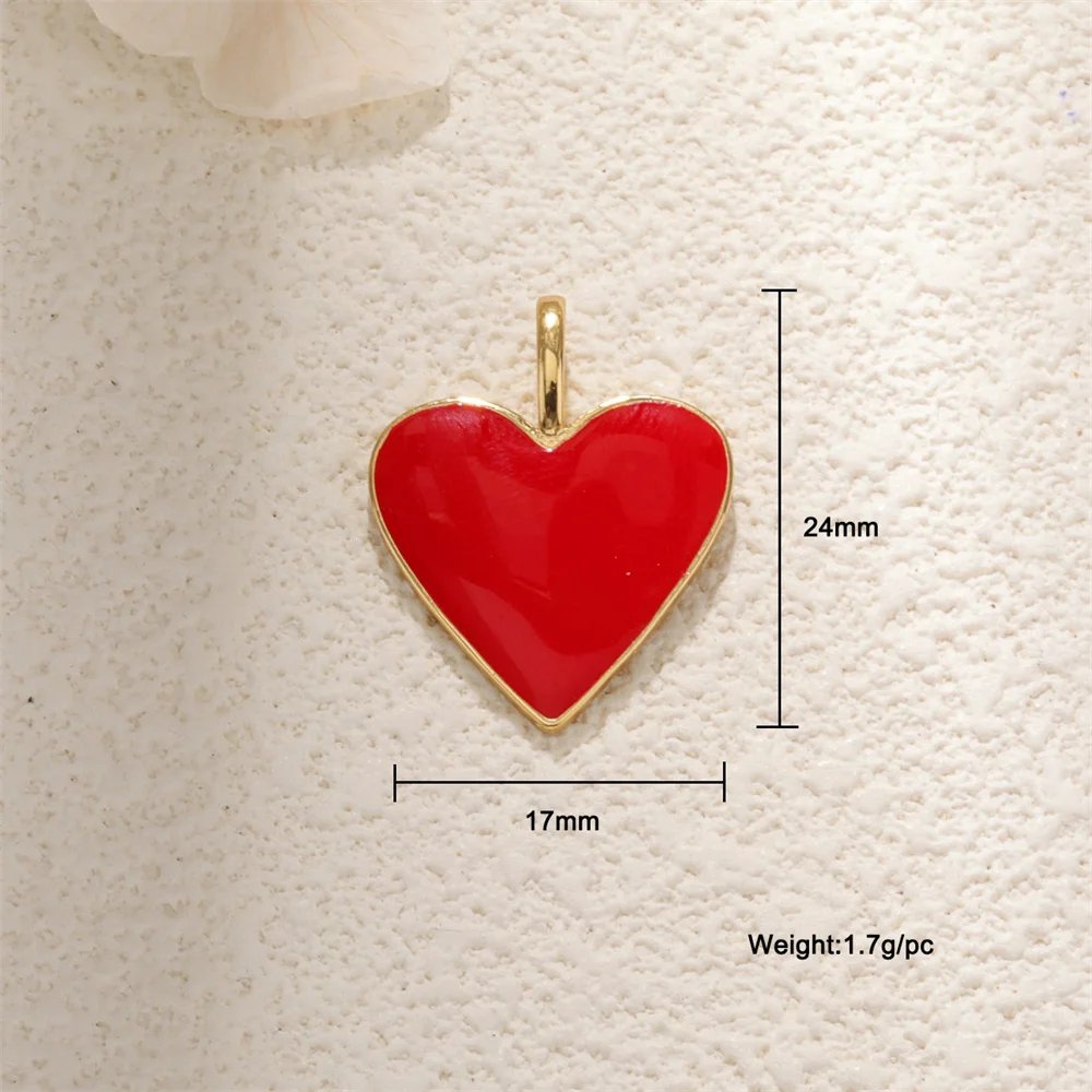 Red Love Necklace Bracelet Pendant Couple Accessories Handmade Diy 3d Heart Charms For Jewelry Making Good Luck Charm Wholesale