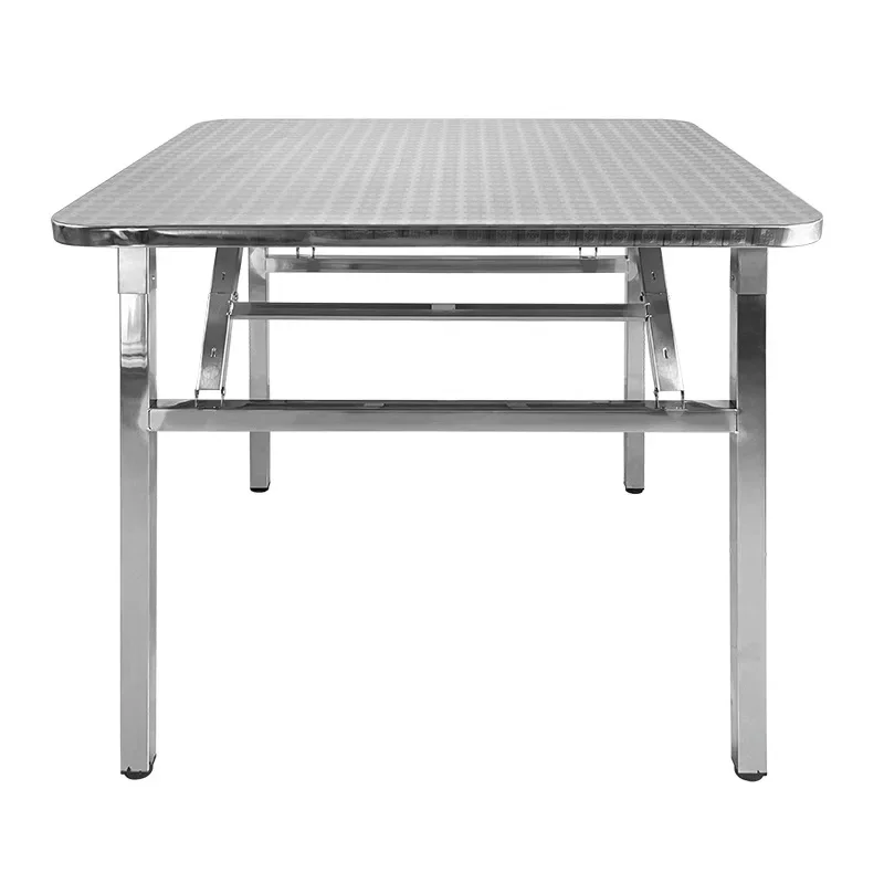 Extra thick stainless steel folding   square rectangular table dining   household eating   portable outdoor barbecue