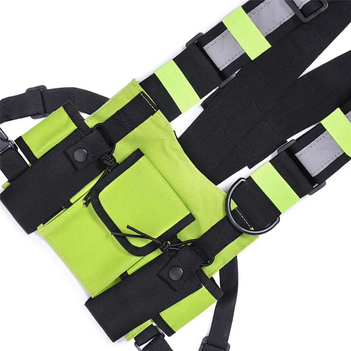 FULL-2X Walkie Talkie Двойная нагрудная сумка Радио Светоотражающая нагрудная сумка-держатель B