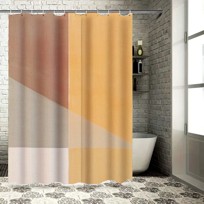 

Современный декор для ванны, набор занавесок для душа с цветными блоками для плитовой ванны в дизайне ванной комнаты