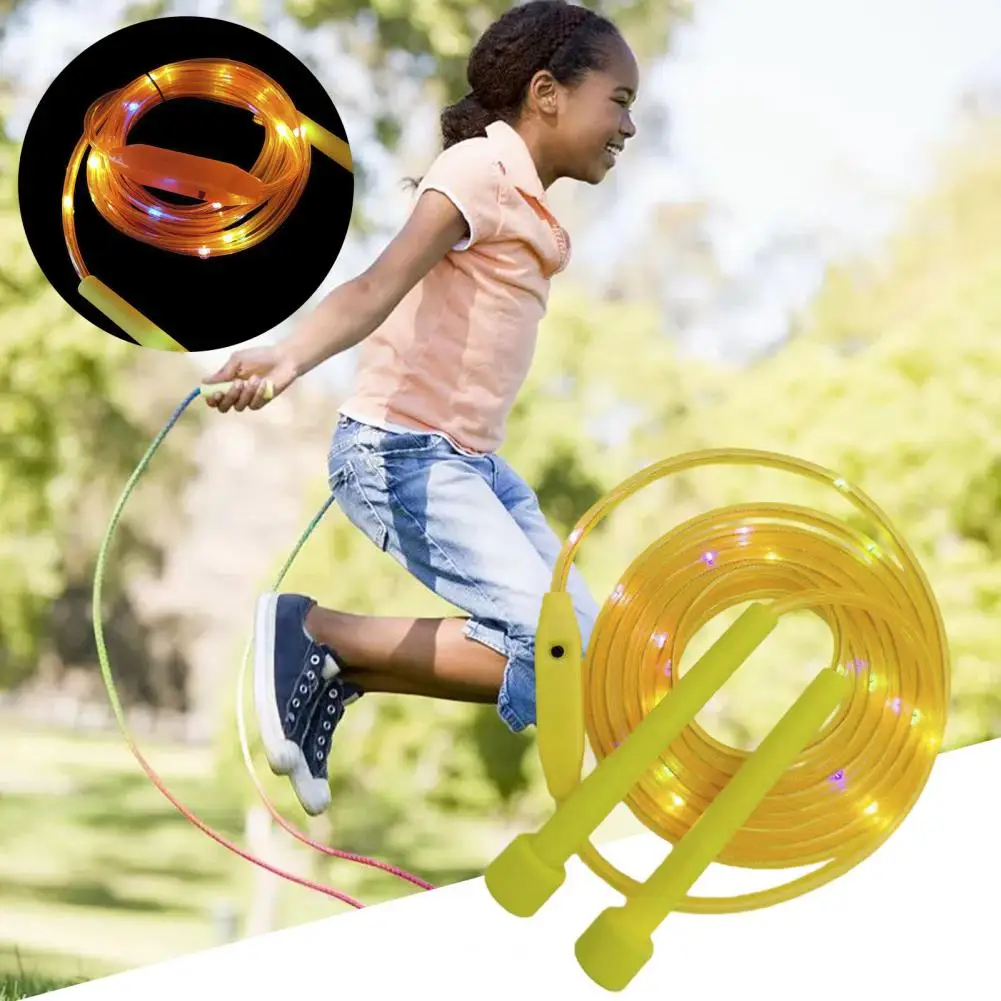 Glowing Skipping Rope Jumping Rope Battery-operated Led Skipping Rope for Kids Colorful Light Comfortable Grip for Home