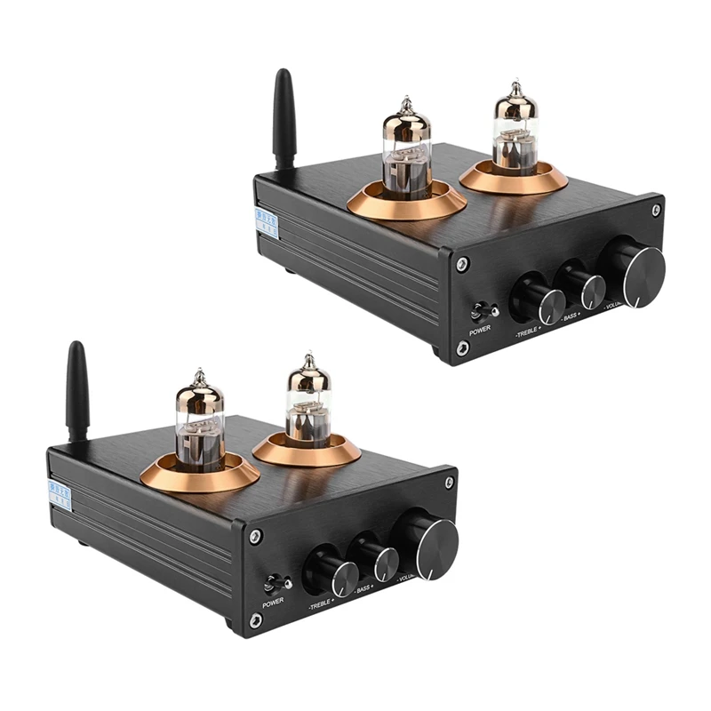 

ABGZ-2X Buffer Hifi 6J5 Bluetooth 4.2 Tube Preamp Amplifier Stereo Preamplifier With Treble Bass Tone Ajustment(Black)