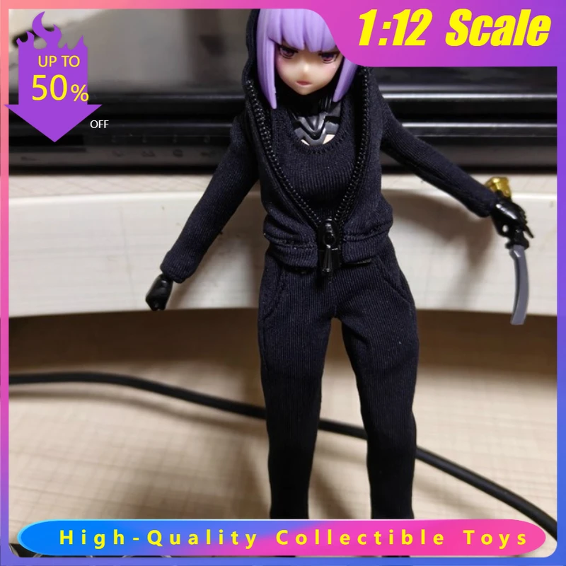 

Комплект спортивной одежды для женских фигурок в масштабе 1/12: куртка с капюшоном на молнии, облегающий жилет и спортивные брюки для кукол-фигурок высотой 6 дюймов.