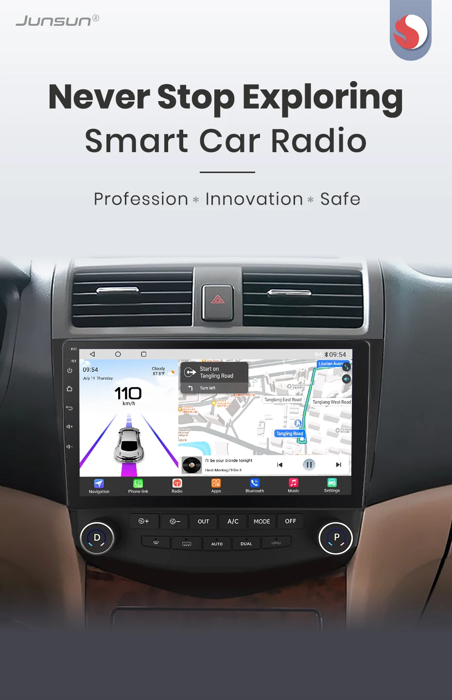 Junsun Qualcomm 8-Core 360 Kamera Drahtlose CarPlay Android Auto Auto Radio für Honda Accord 7 2003-2008 GPS Multimedia – Detail 6