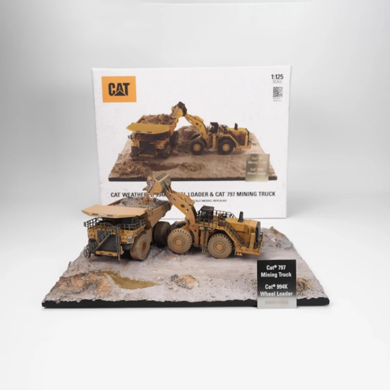

DM Diecast 1:125 Scale Alloy 994K Wheel Loader & 797 Mining Truck Model Finished Product Simulation Toy Ornament Static Model