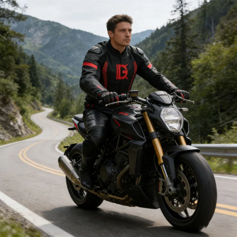 Men's All-Weather Waterproof PU Leather Motorcycle Jacket CE Certified Armor Protection Riding Pants Motorbike Gear Accessories