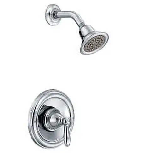 

Brantford Posi-Temp Shower Set with EasyClean Showerhead The spout enhances the camber of the faucet body and handle